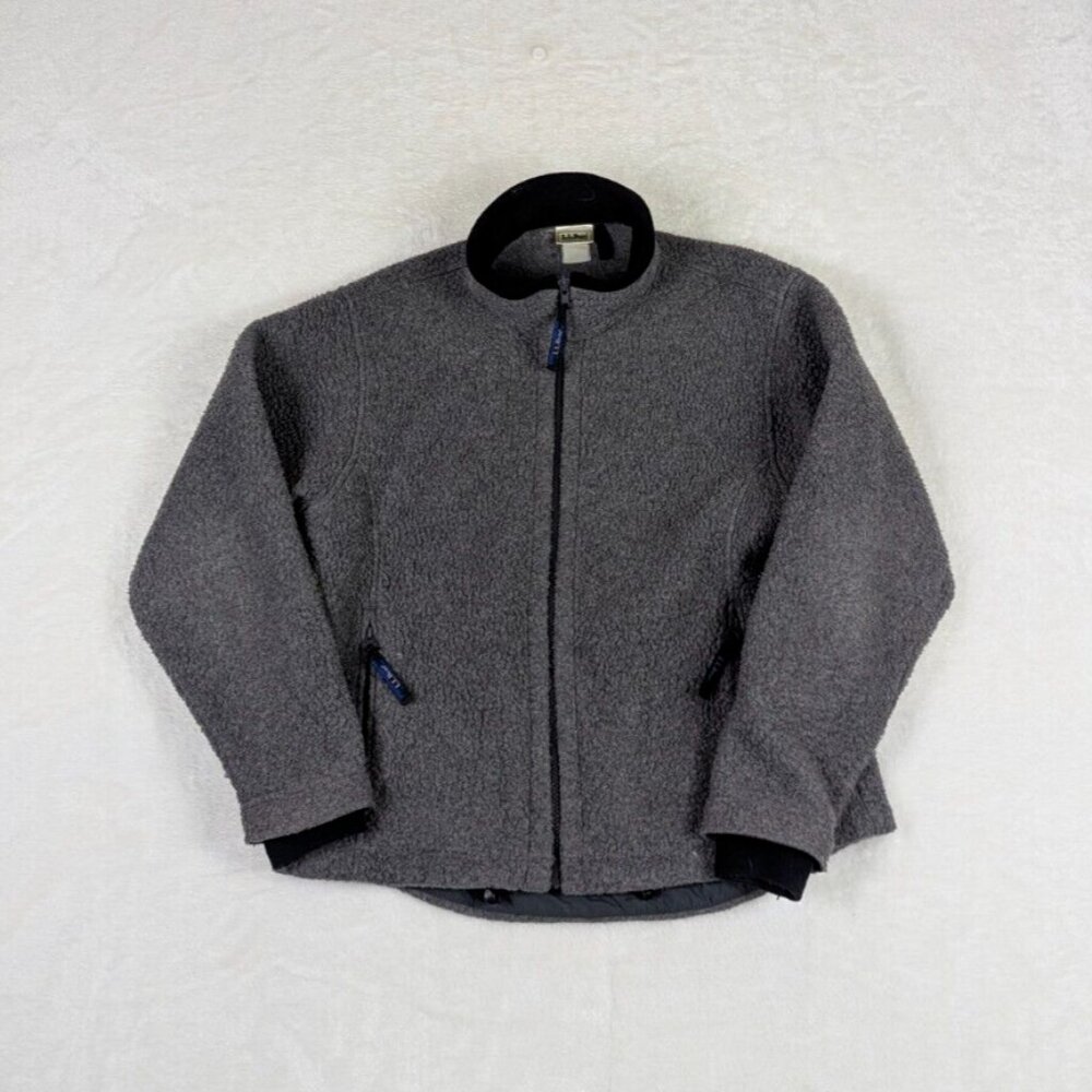 Vintage LL Bean Freeport Maine Fleece Jacket Women’s Medium* Gray Full Zip